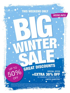 Kış indirimi afişi