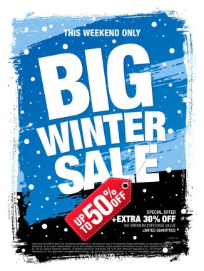 Kış indirimi afişi