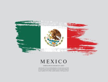 Mexican flag banner template clipart