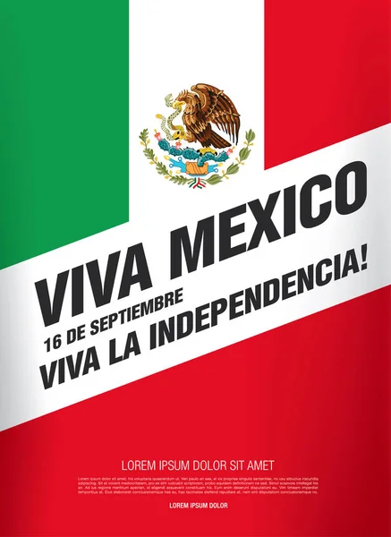 Mexico onafhankelijkheid dag banner — Stockvector