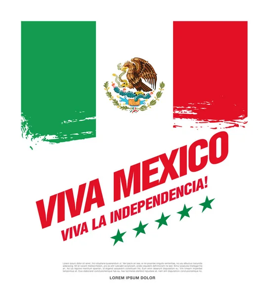 Bandera del día de la independencia de México — Vector de stock