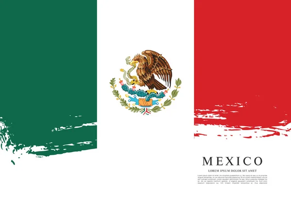 Modello di bandiera messicana — Vettoriale Stock
