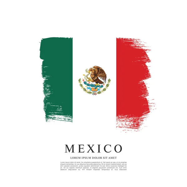 Meksika bayrağı afiş şablon — Stok Vektör