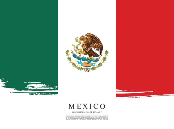 Modelo de banner bandeira mexicana —  Vetores de Stock