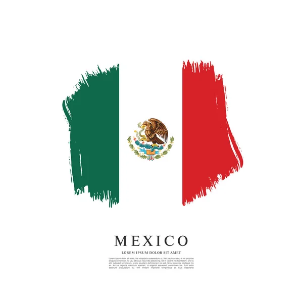 墨西哥国旗旗帜模板 — 图库矢量图片