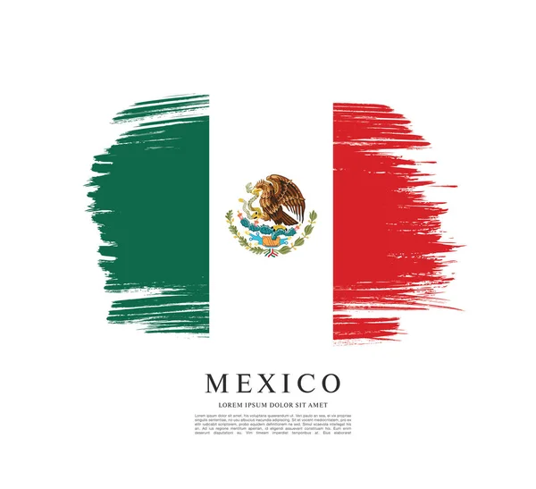 Meksika bayrağı afiş şablon — Stok Vektör