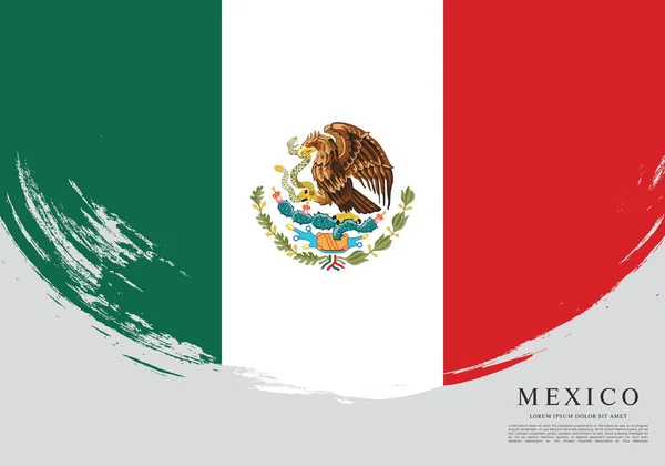 Plantilla bandera mexicana — Vector de stock