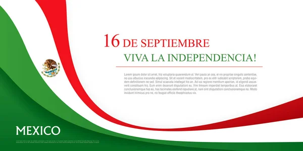 Banner do dia da independência do México —  Vetores de Stock