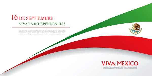 Banner do dia da independência do México — Vetor de Stock