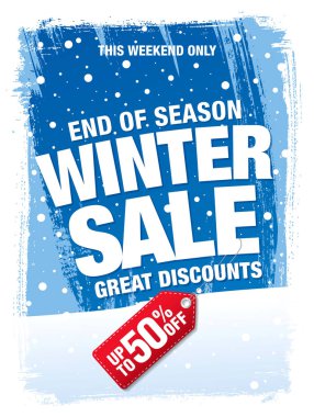 Kış indirimi afişi.