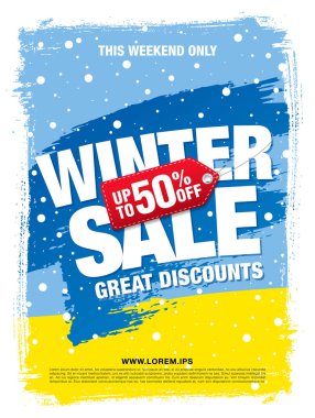 Kış indirimi afişi.