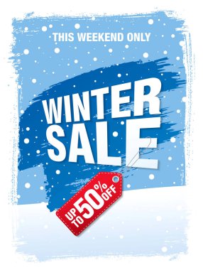 Kış indirimi afişi.