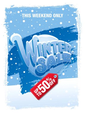 Kış indirimi afişi.