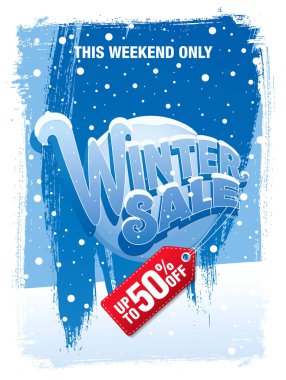 Kış indirimi afişi.