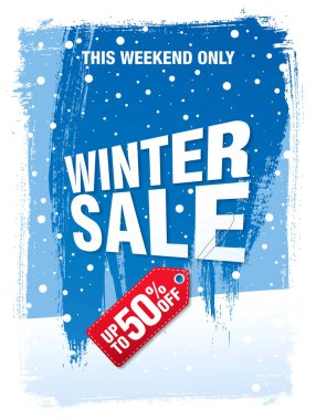 Kış indirimi afişi.