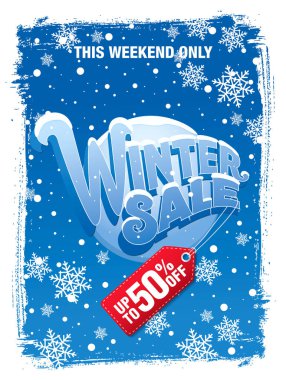 Kış indirimi afişi.