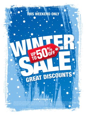 Kış indirimi afişi.