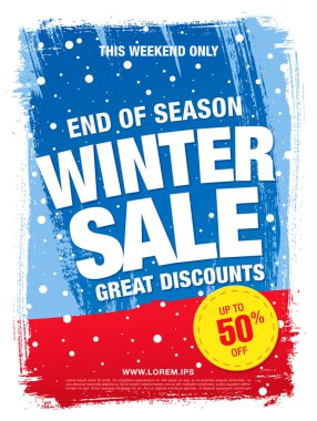 Kış indirimi afişi.