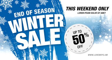 Kış indirimi afişi.