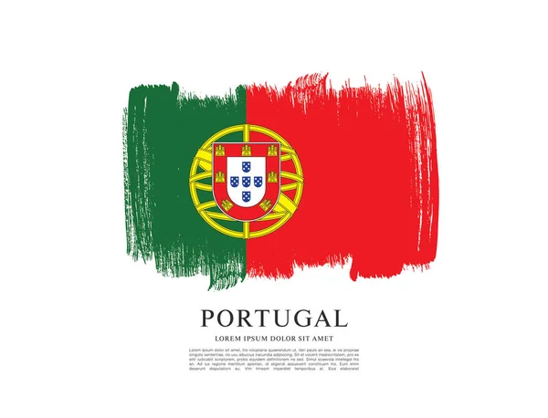포르투갈 깃발 배너 서식 파일 — 스톡 벡터