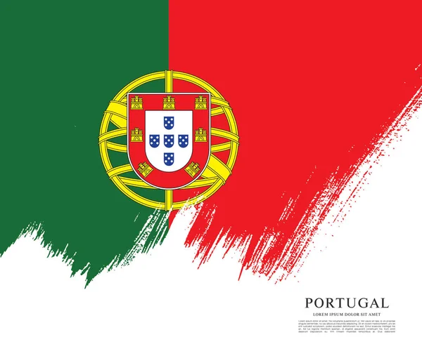 Šablona nápisu vlajky Portugalsko — Stockový vektor