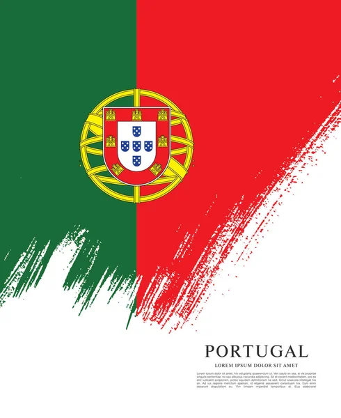 Portekiz bayrak afiş şablon — Stok Vektör