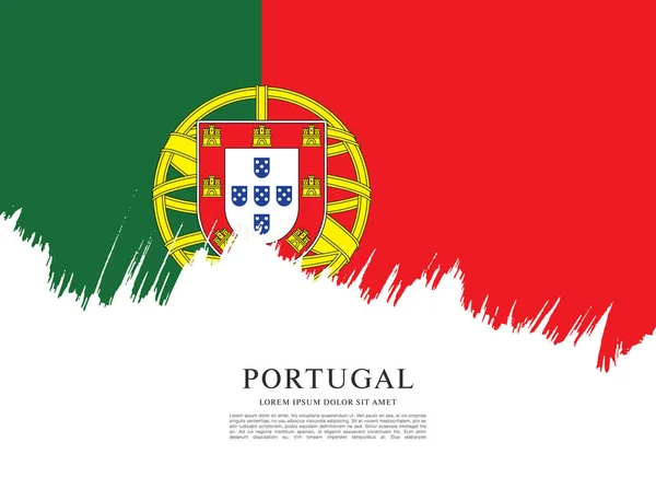 Прапор Португалії банер шаблон — стоковий вектор