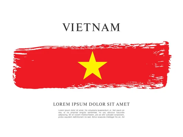 Bandiera del Vietnam modello banner — Vettoriale Stock