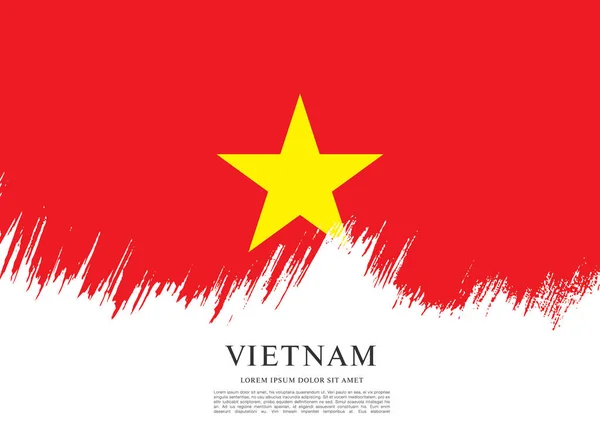 Vlajka Vietnamu nápis šablony — Stockový vektor