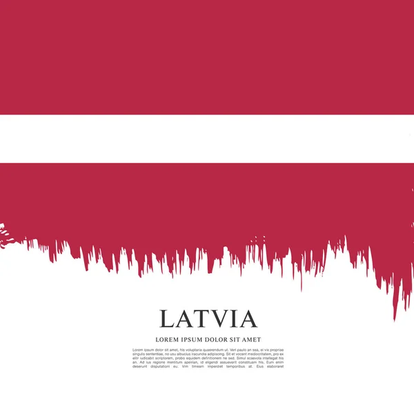 Vlajka Lotyšska nápis — Stockový vektor
