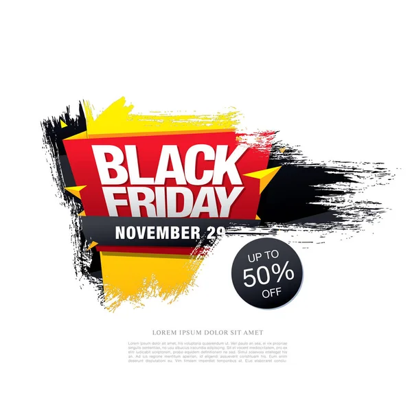 Koop banner voor Black Friday — Stockvector