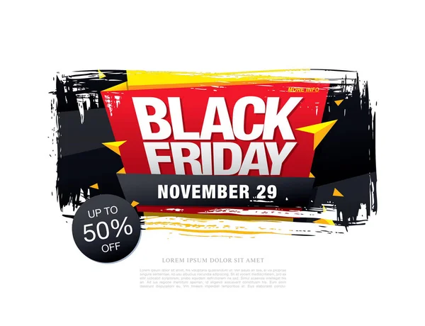 Försäljning banner för Black Friday — Stock vektor