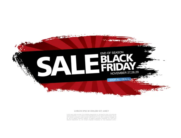 Koop banner voor Black Friday — Stockvector