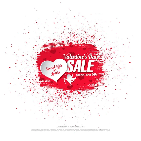 Banner de venta San Valentín — Vector de stock