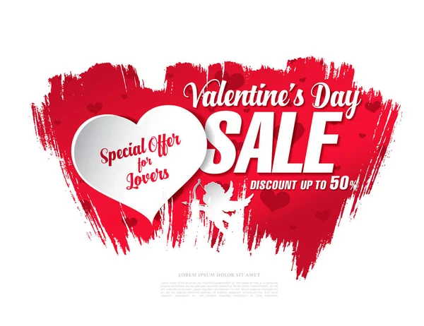 Valentýnský plakát prodeje — Stockový vektor