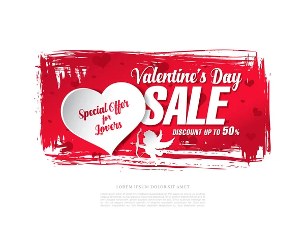 Banner de venta San Valentín — Vector de stock