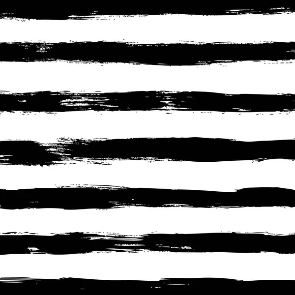 Schwarze horizontale handgezeichnete Streifen — Stockvektor