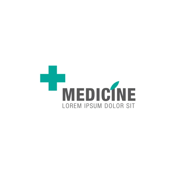 Geneeskunde logo ontwerp met medische Kruis — Stockvector