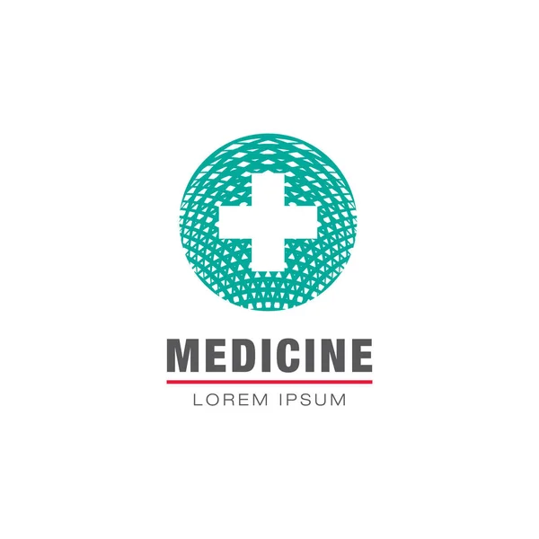 의학 의료 십자가와 로고 디자인 — 스톡 벡터