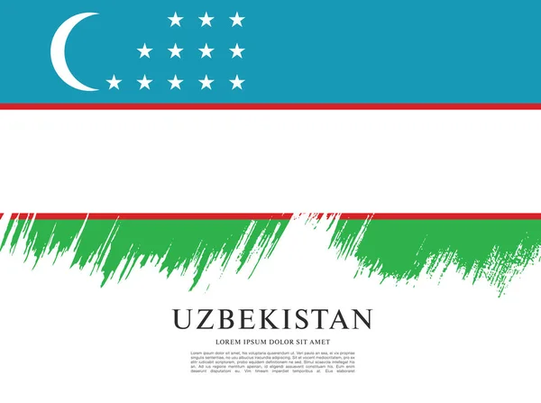 Banner Üzbegisztán zászlaja — Stock Vector