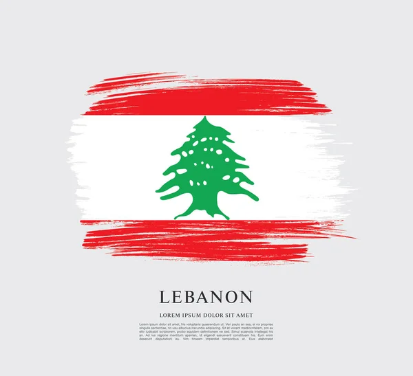 レバノンの旗の旗 — ストックベクタ