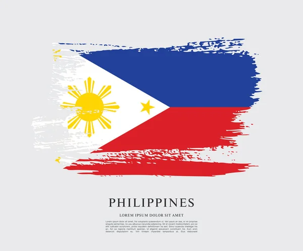 Bandera de la bandera de Filipinas — Vector de stock