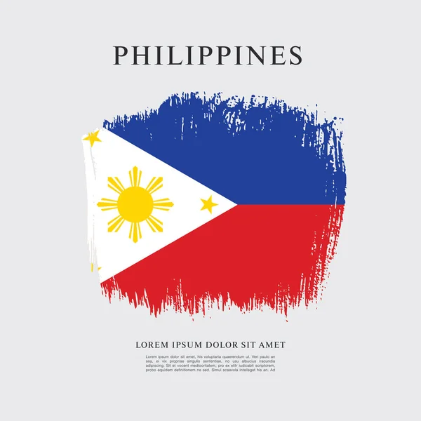 Bandera de la bandera de Filipinas — Vector de stock