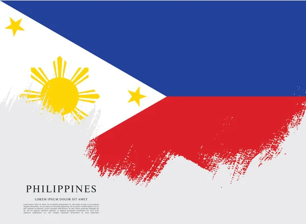 Bandeira da bandeira das filipinas — Vetor de Stock