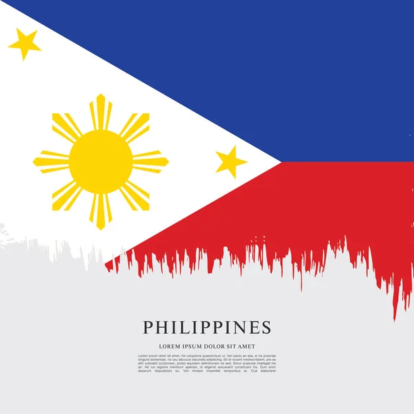 Bandera de la bandera de Filipinas — Vector de stock