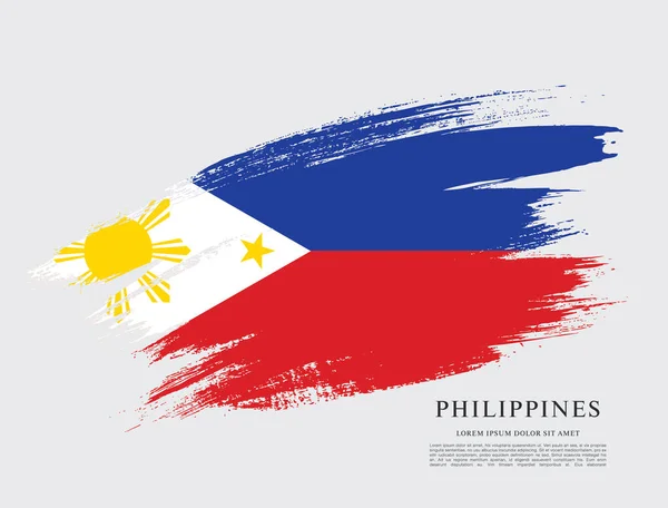 Bandera de la bandera de Filipinas — Vector de stock