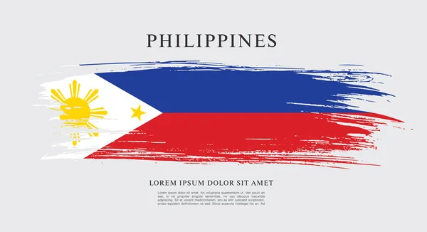 필리핀 배너의 국기 — 스톡 벡터