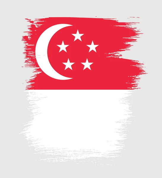 Bandeira do banner singapore — Vetor de Stock