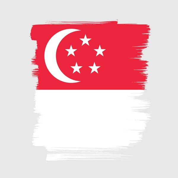 Bendera banner singapore - Stok Vektor
