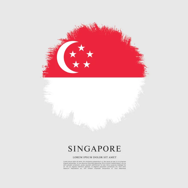 Bandeira do banner singapore — Vetor de Stock